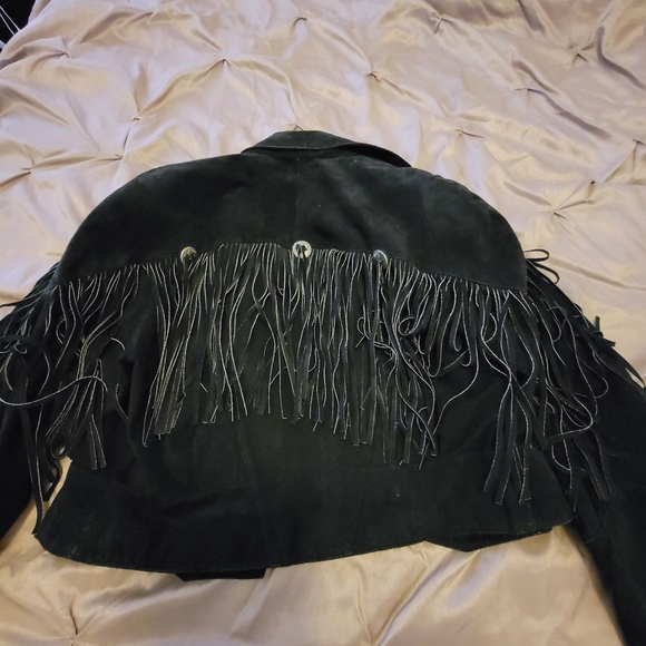Pelle Milano leather suede fringe jacket - Picture 5 of 7